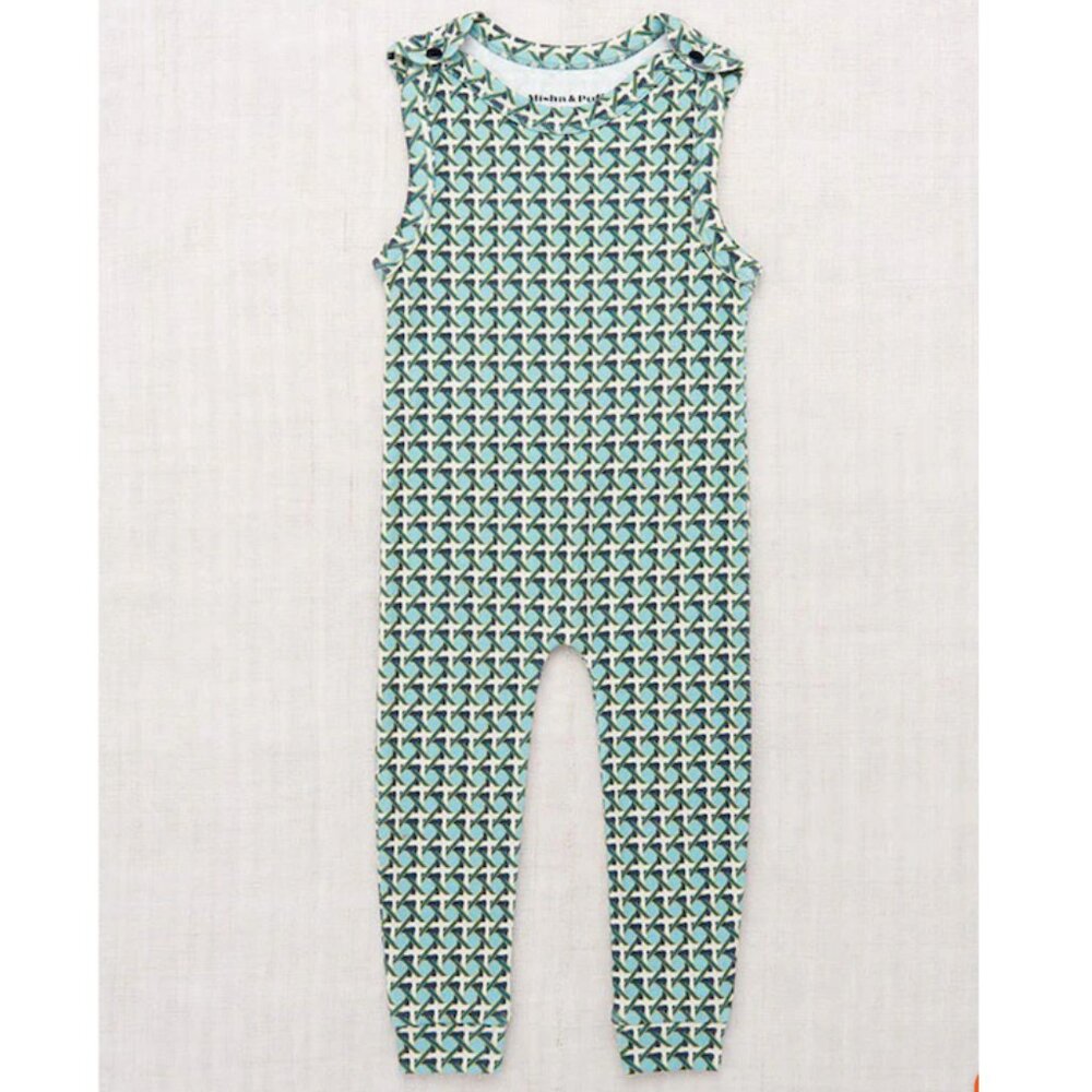 BNWT Misha & Puff Baby Snap Overall - Yonder Lattice, 0-6m